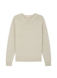 Pull à col rond en laine mélangée - Ficelle