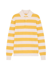 Striped wool polo shirt - Bright Yellow