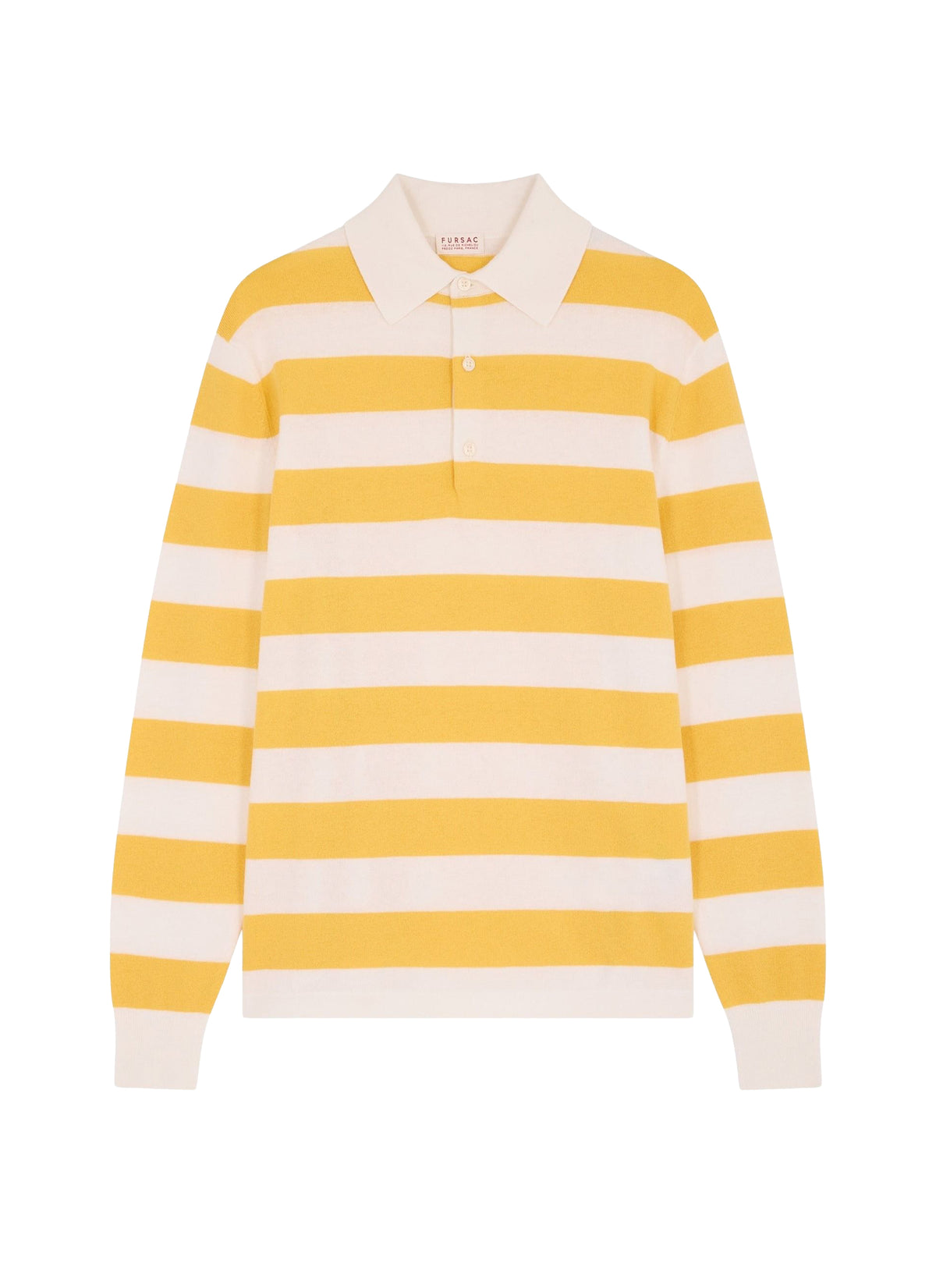 Striped wool polo shirt - Bright Yellow
