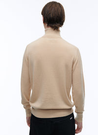 Pull à col roulé en laine - Beige
