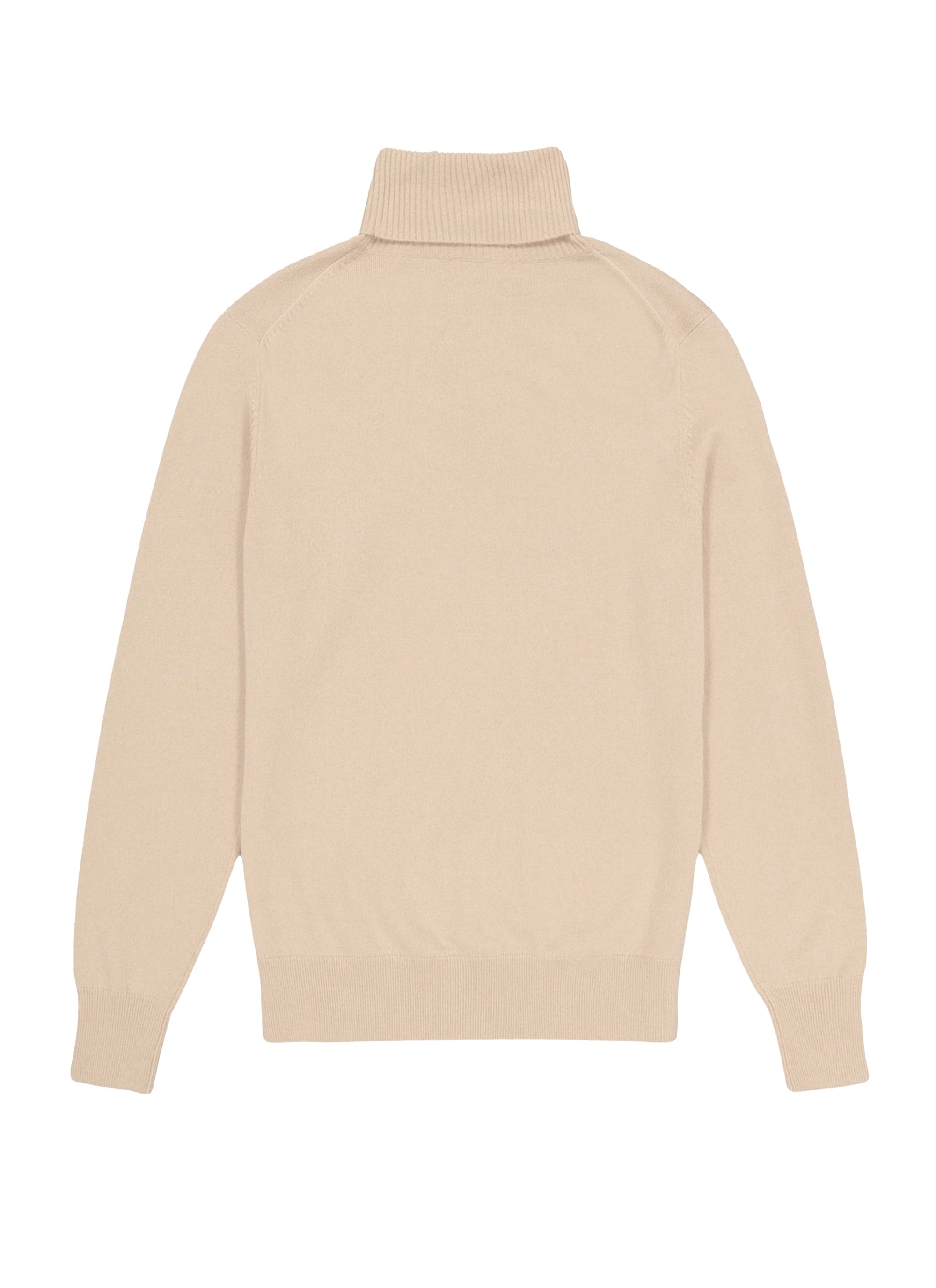 Pull à col roulé en laine - Beige