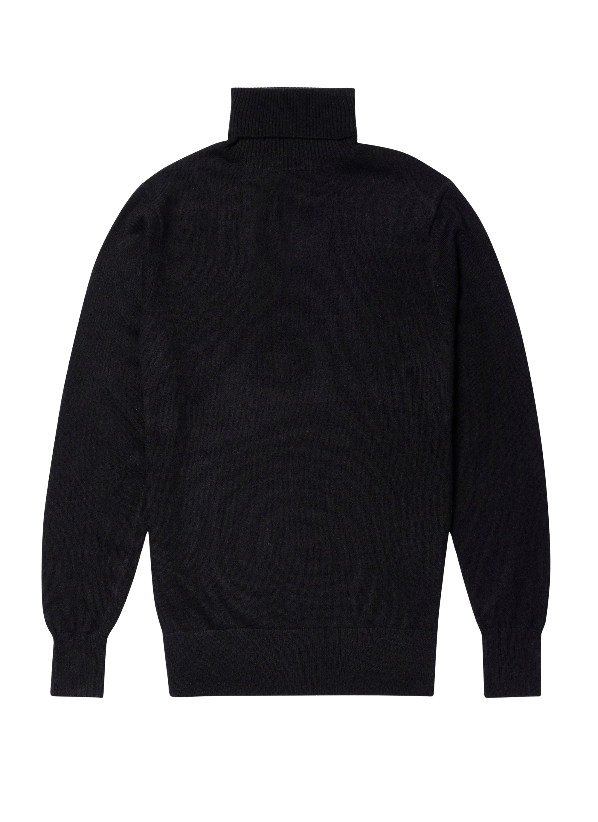 Pull col roulé en laine - Noir