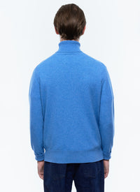 Pull col roulé en laine - Bleu de Nîmes