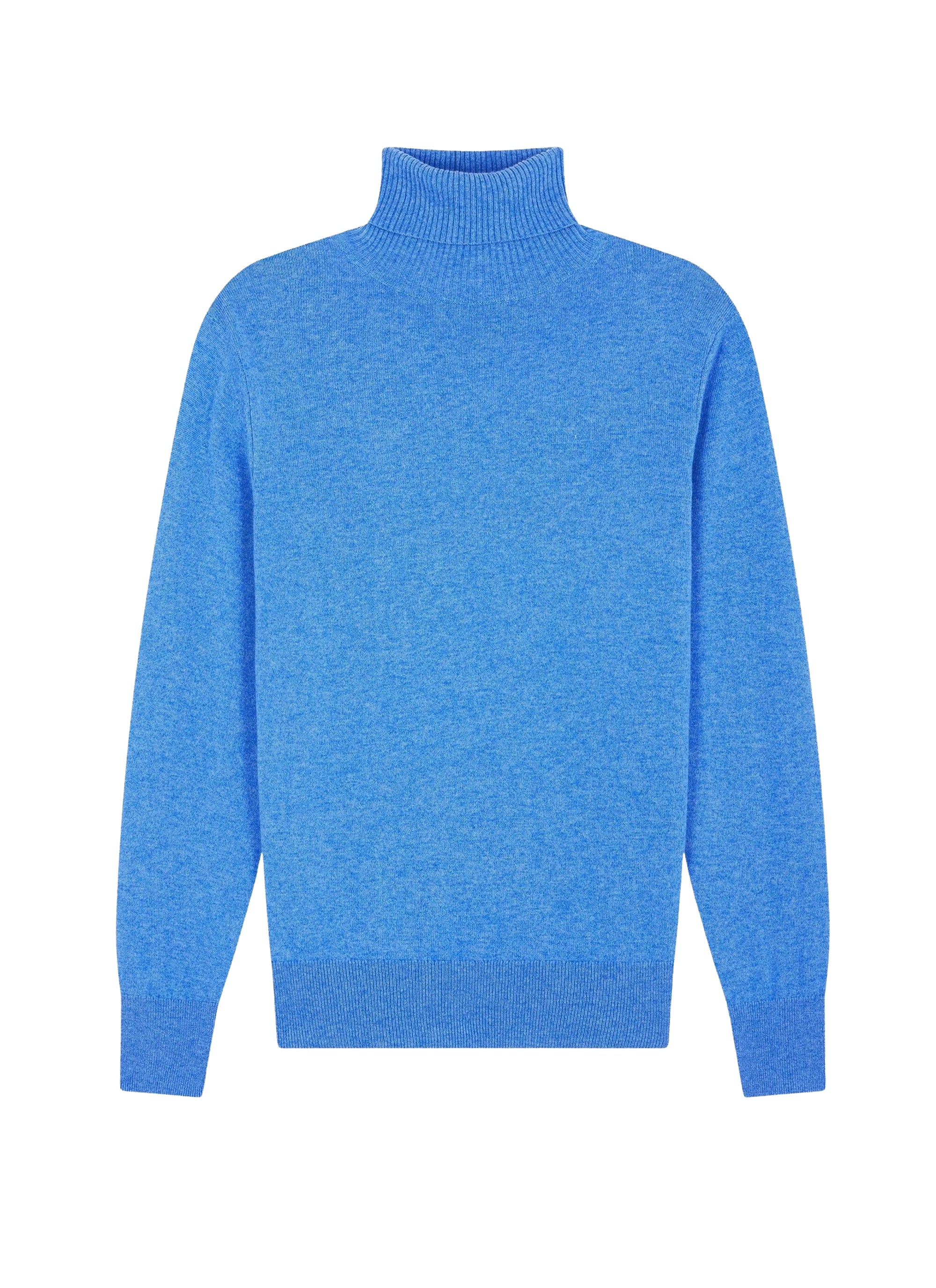 Pull col roulé en laine - Bleu de Nîmes