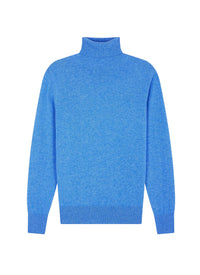 Pull col roulé en laine et cachemire - Bleu de Nîmes