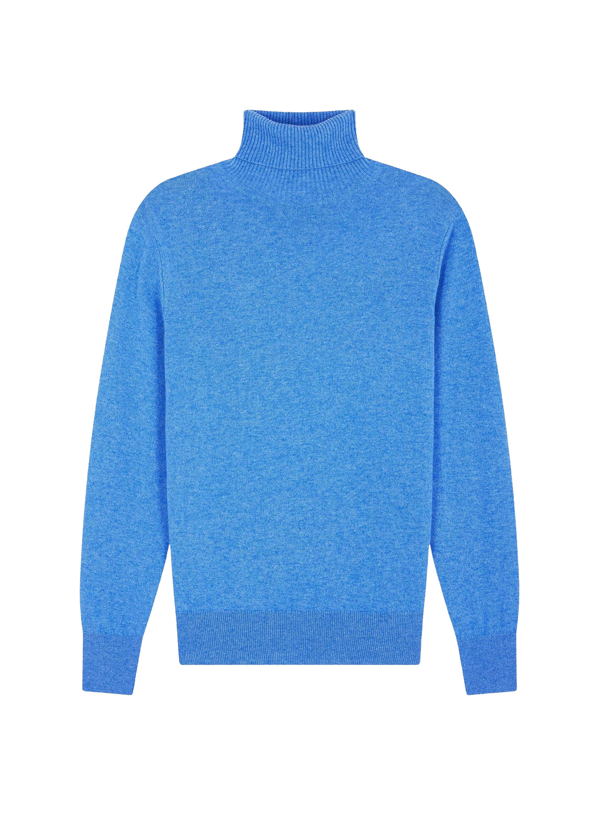 Pull col roulé en laine et cachemire - Bleu de Nîmes