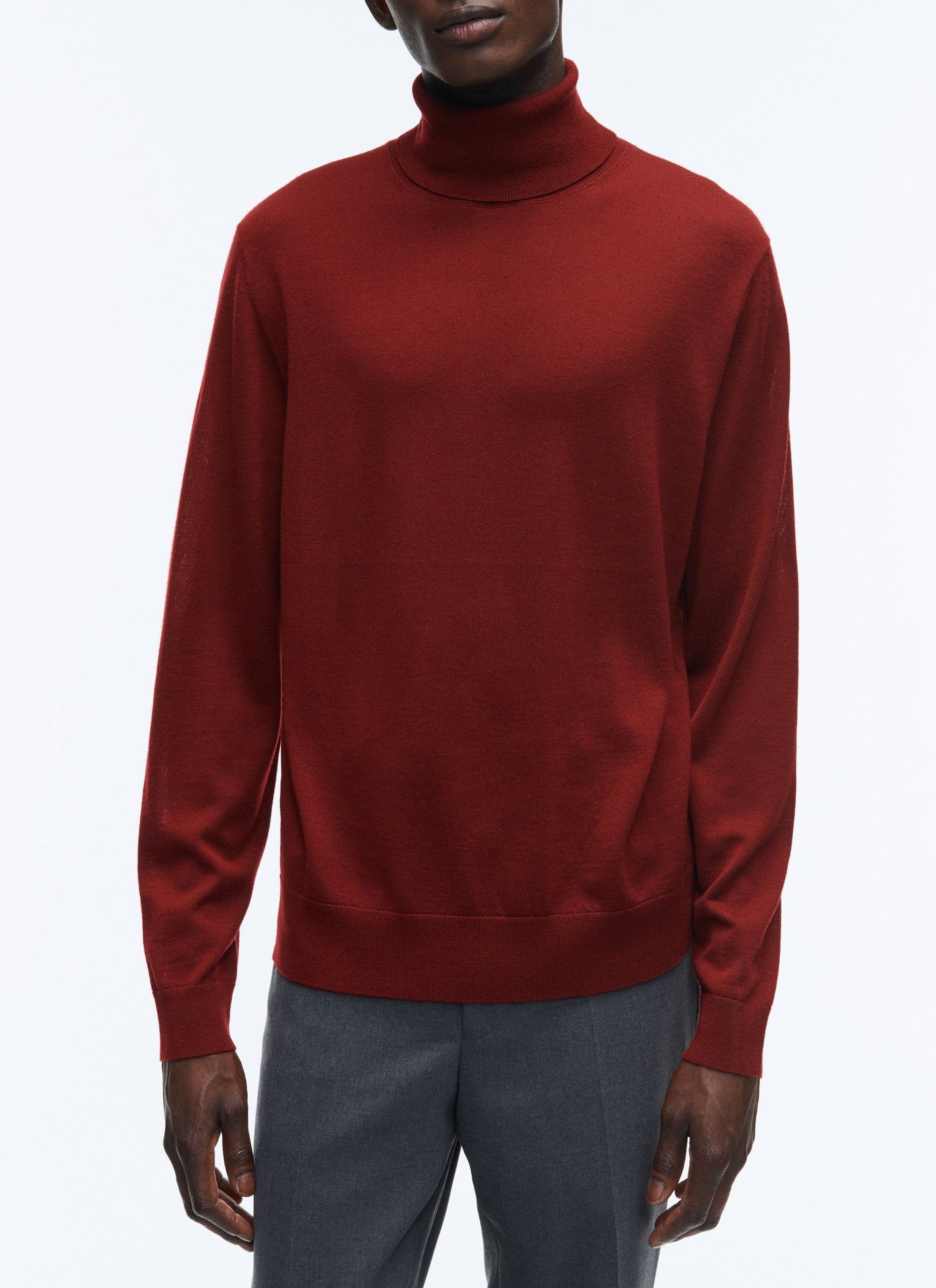 Wool turtleneck jumper - Bordeaux