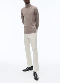 Pull à col roulé en laine - Taupe