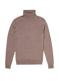 Pull à col roulé en laine - Taupe