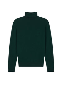 Pull fin à col roulé en laine - Forêt