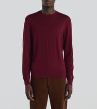 Wool round-neck jumper - Bordeaux