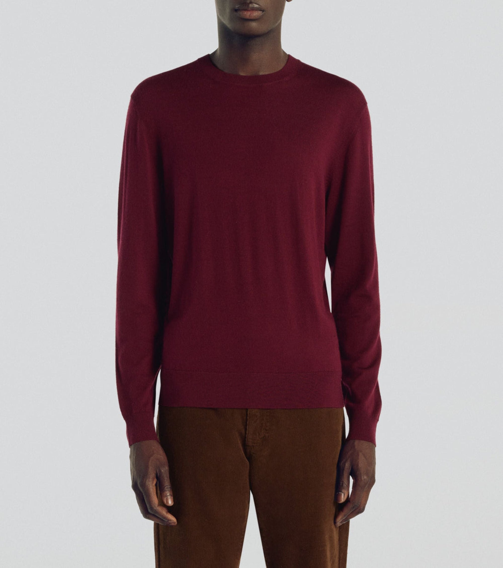 Wool round-neck jumper - Bordeaux