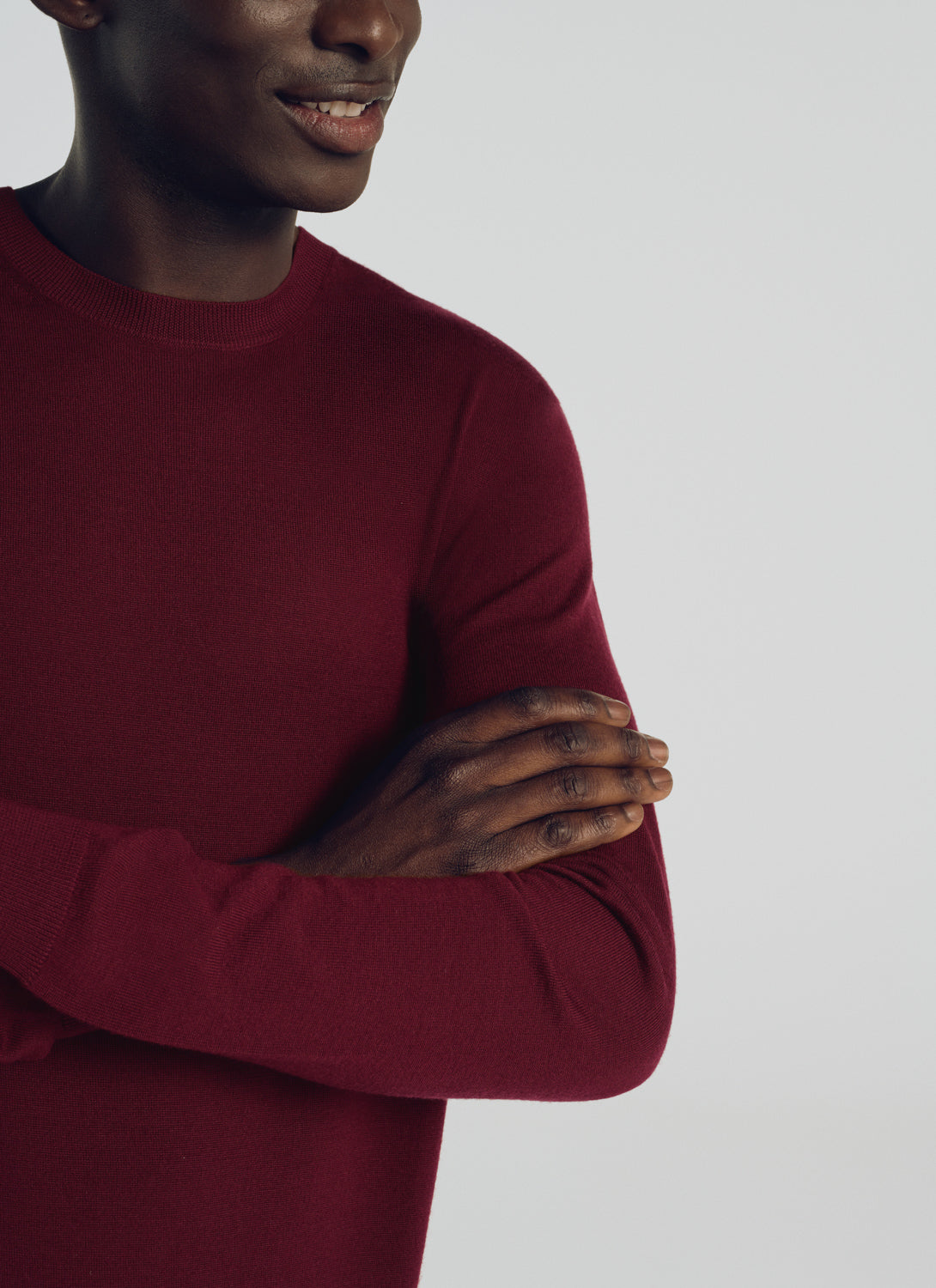 Wool round-neck jumper - Bordeaux