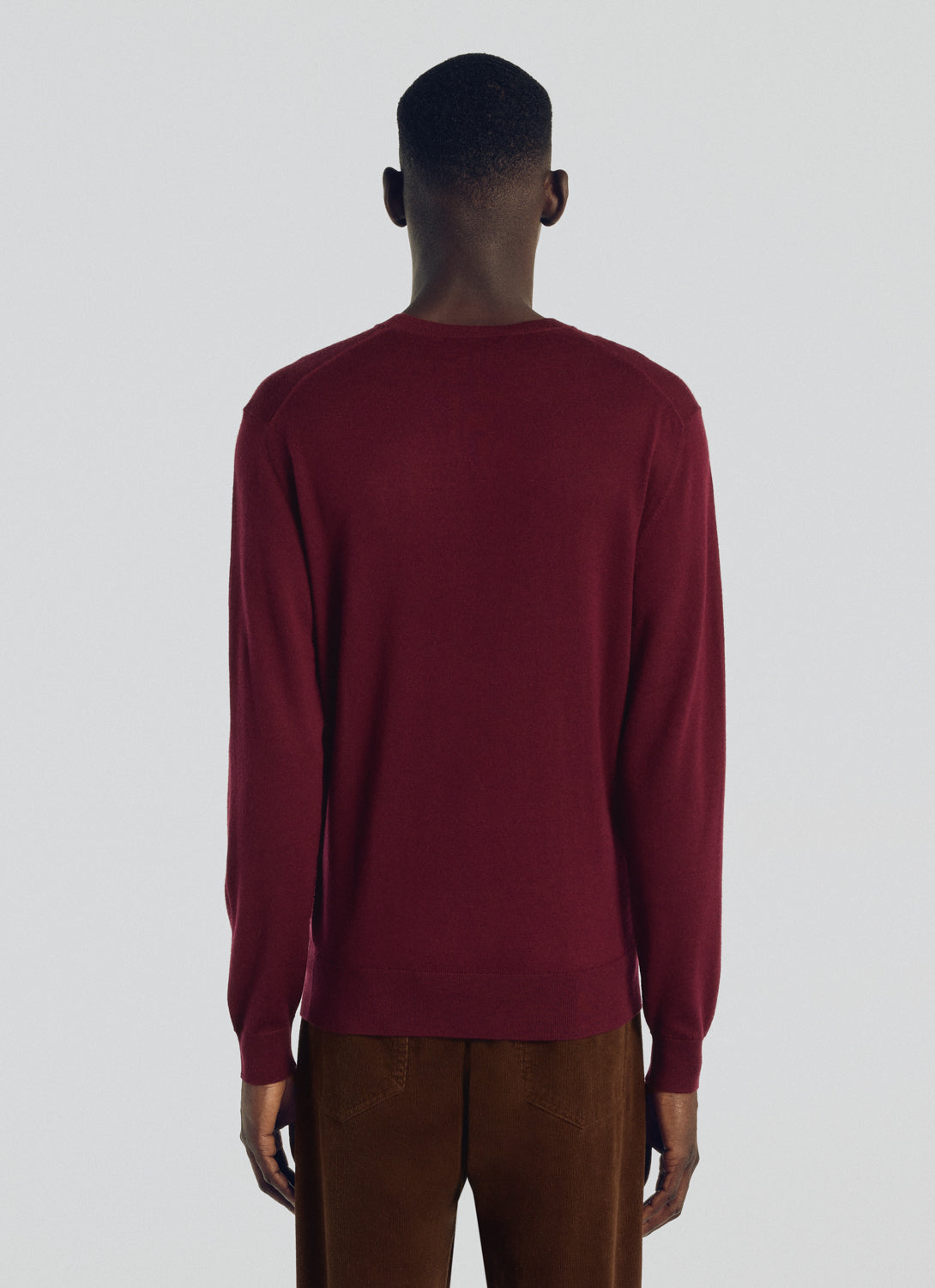 Wool round-neck jumper - Bordeaux