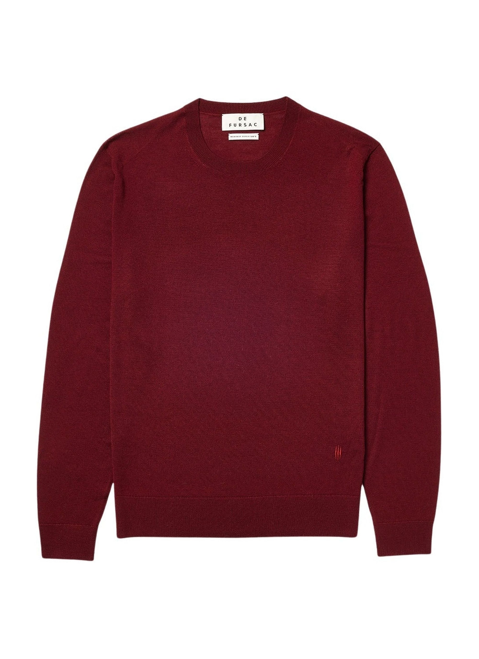 Wool round-neck jumper - Bordeaux
