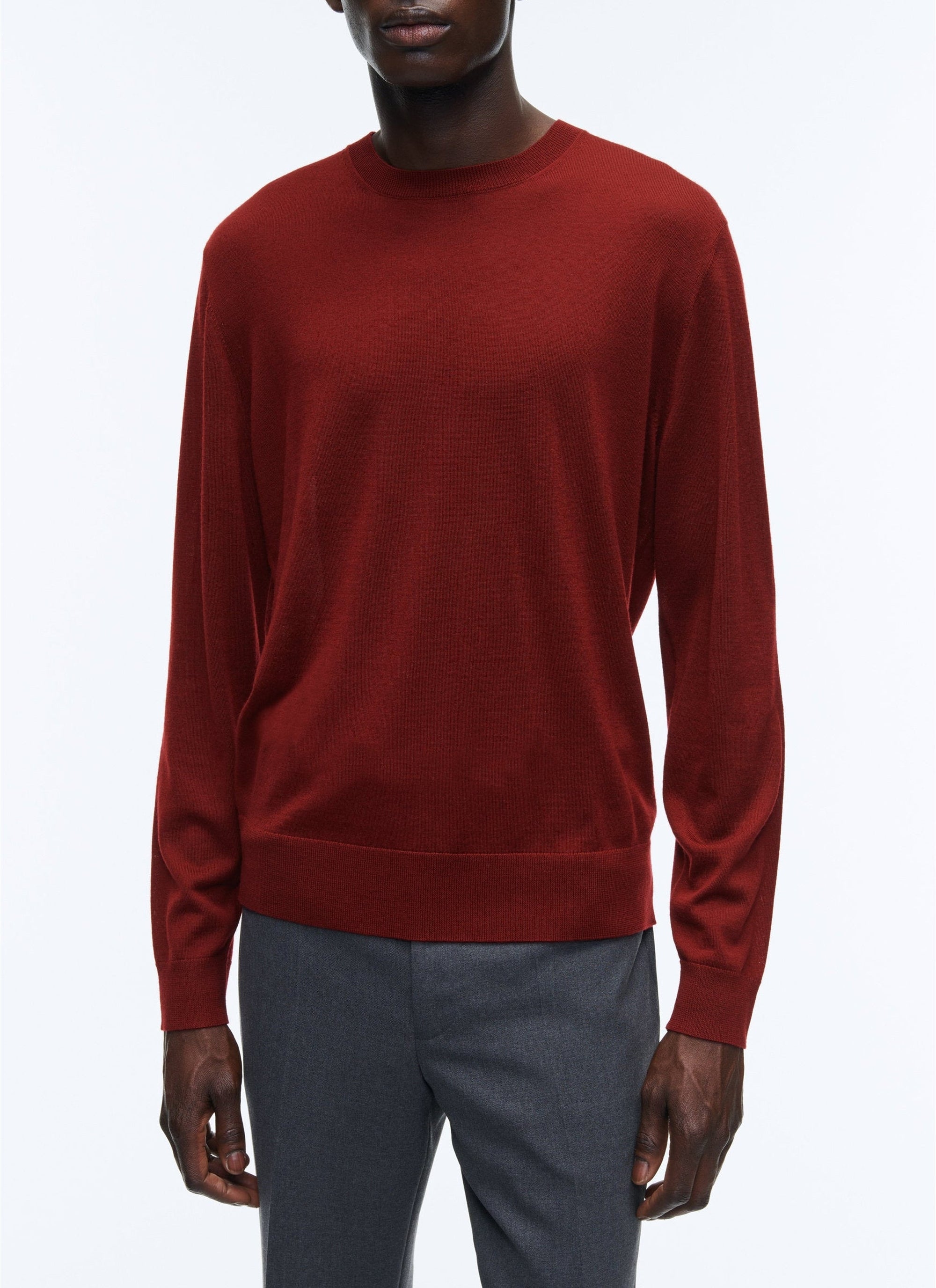 Fine knit wool jumper - Bordeaux