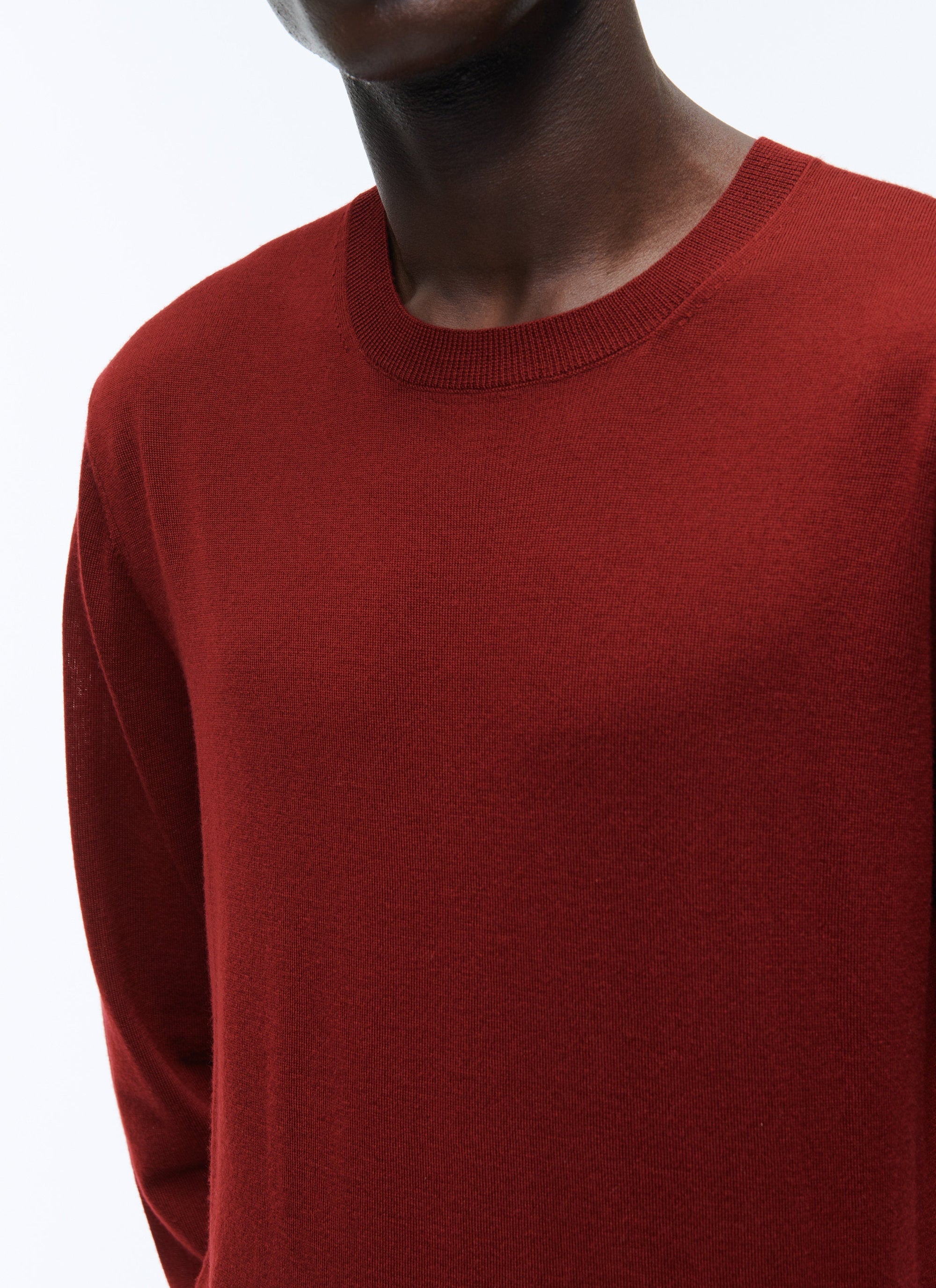 Fine knit wool jumper - Bordeaux