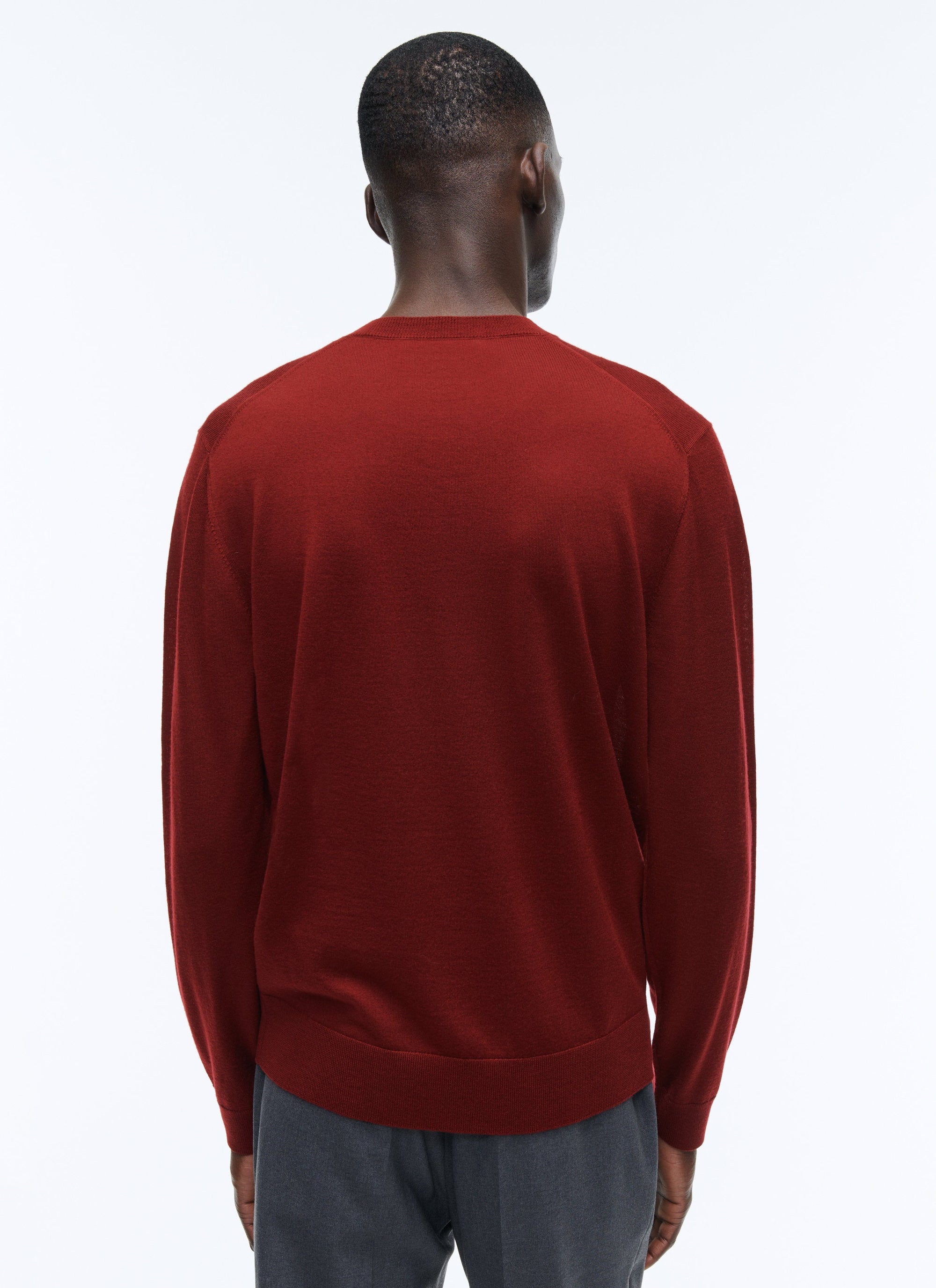 Fine knit wool jumper - Bordeaux