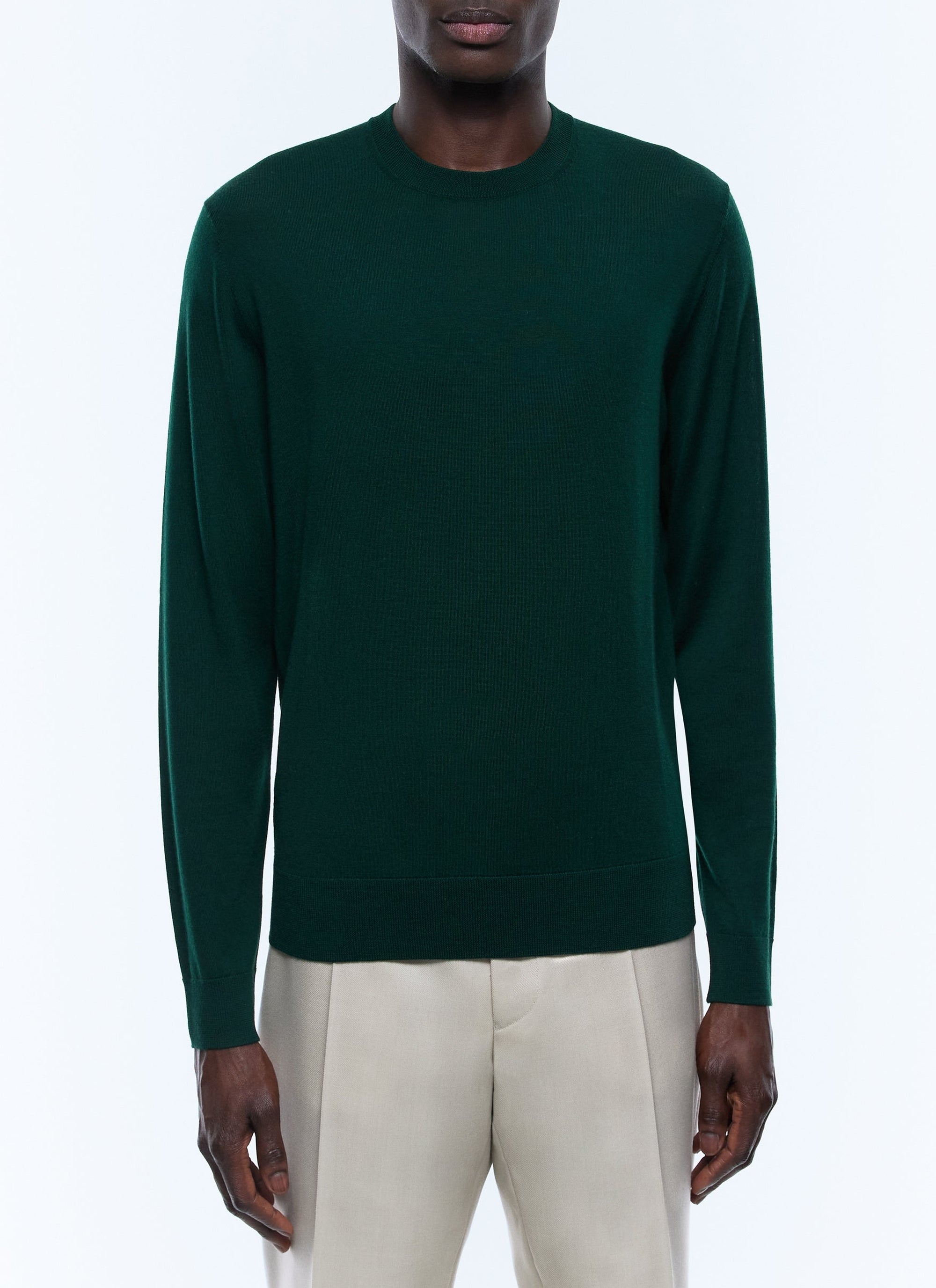 Wool round-neck jumper - Forêt