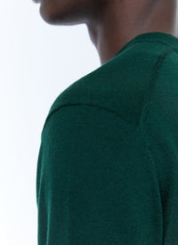 Wool round-neck jumper - Forêt