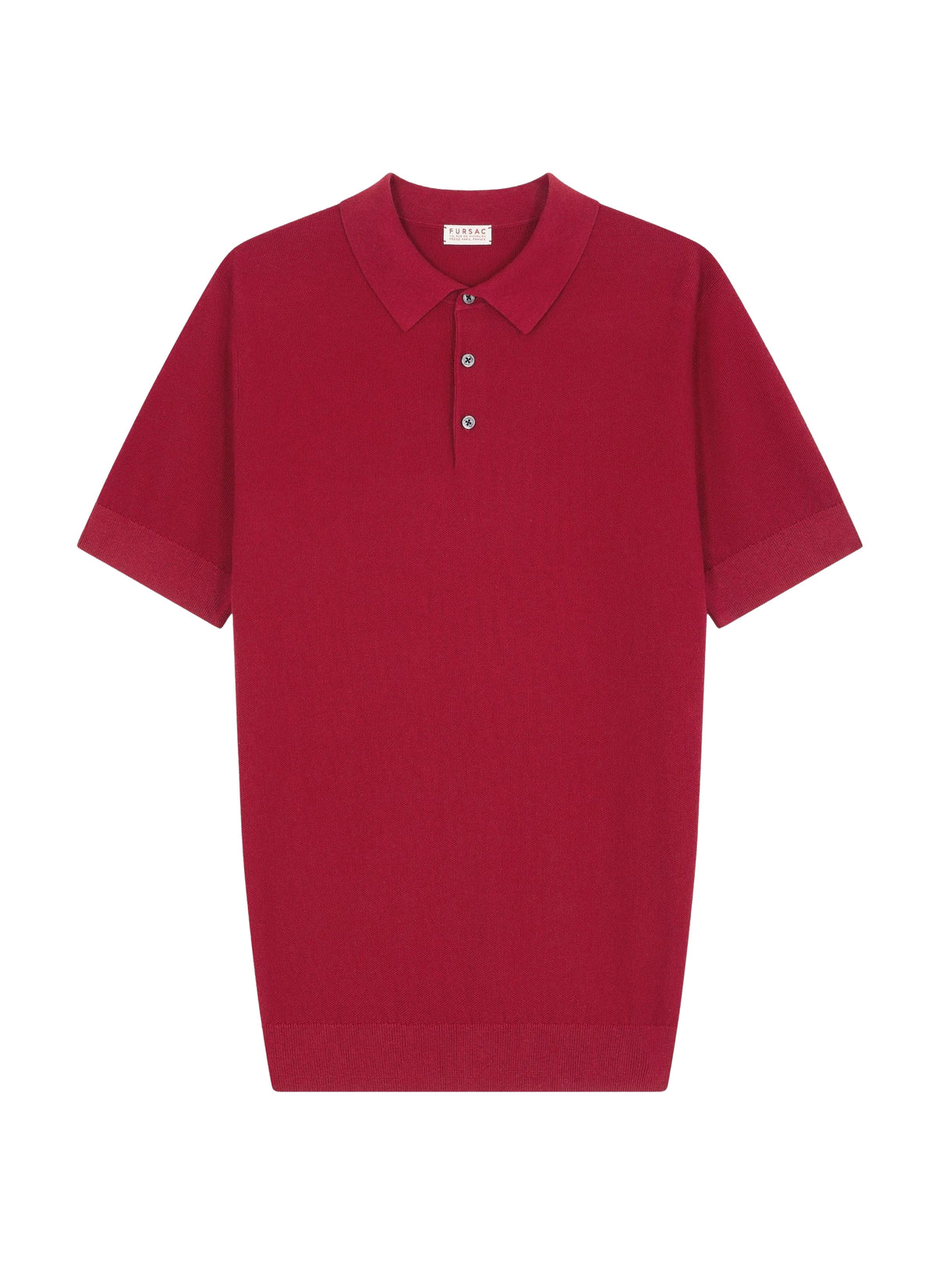 Polo boutonné en coton - Bordeaux