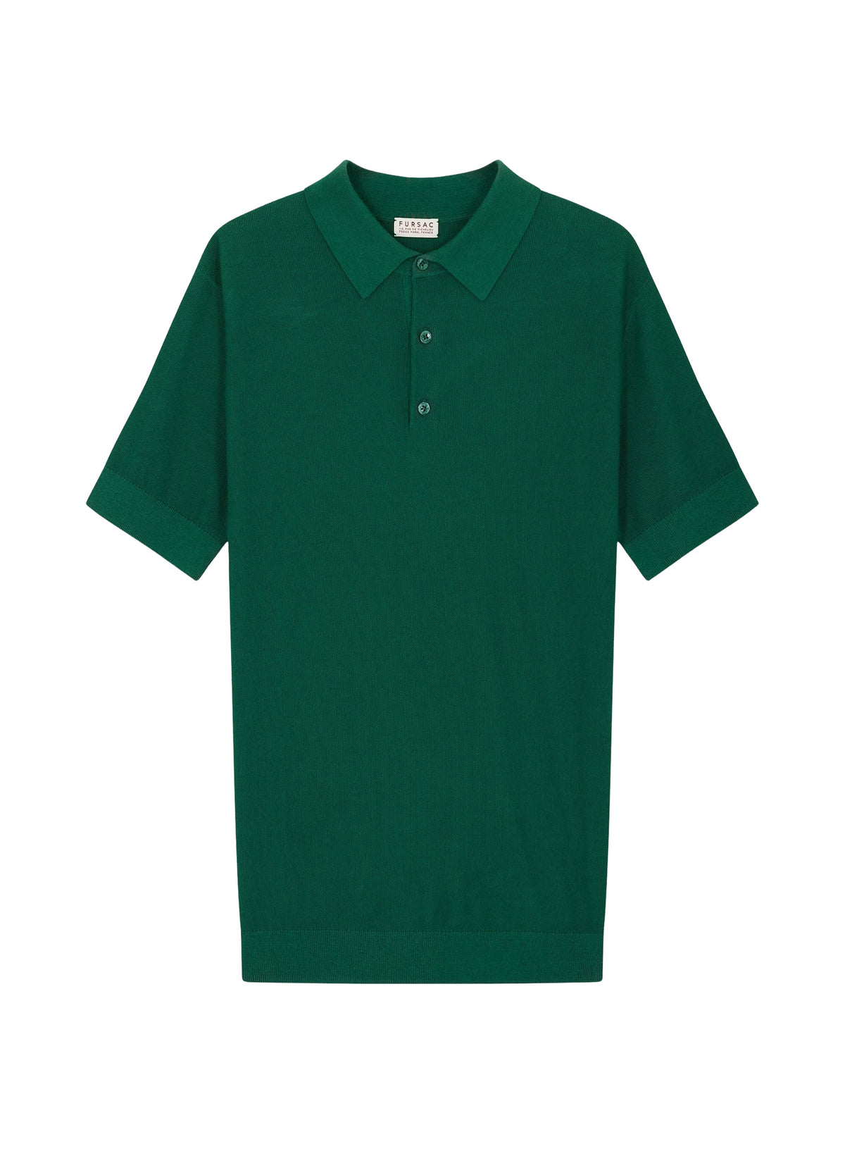 Polo boutonné en coton - Emeraude