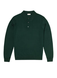 Polo à manches longues en laine - Forêt