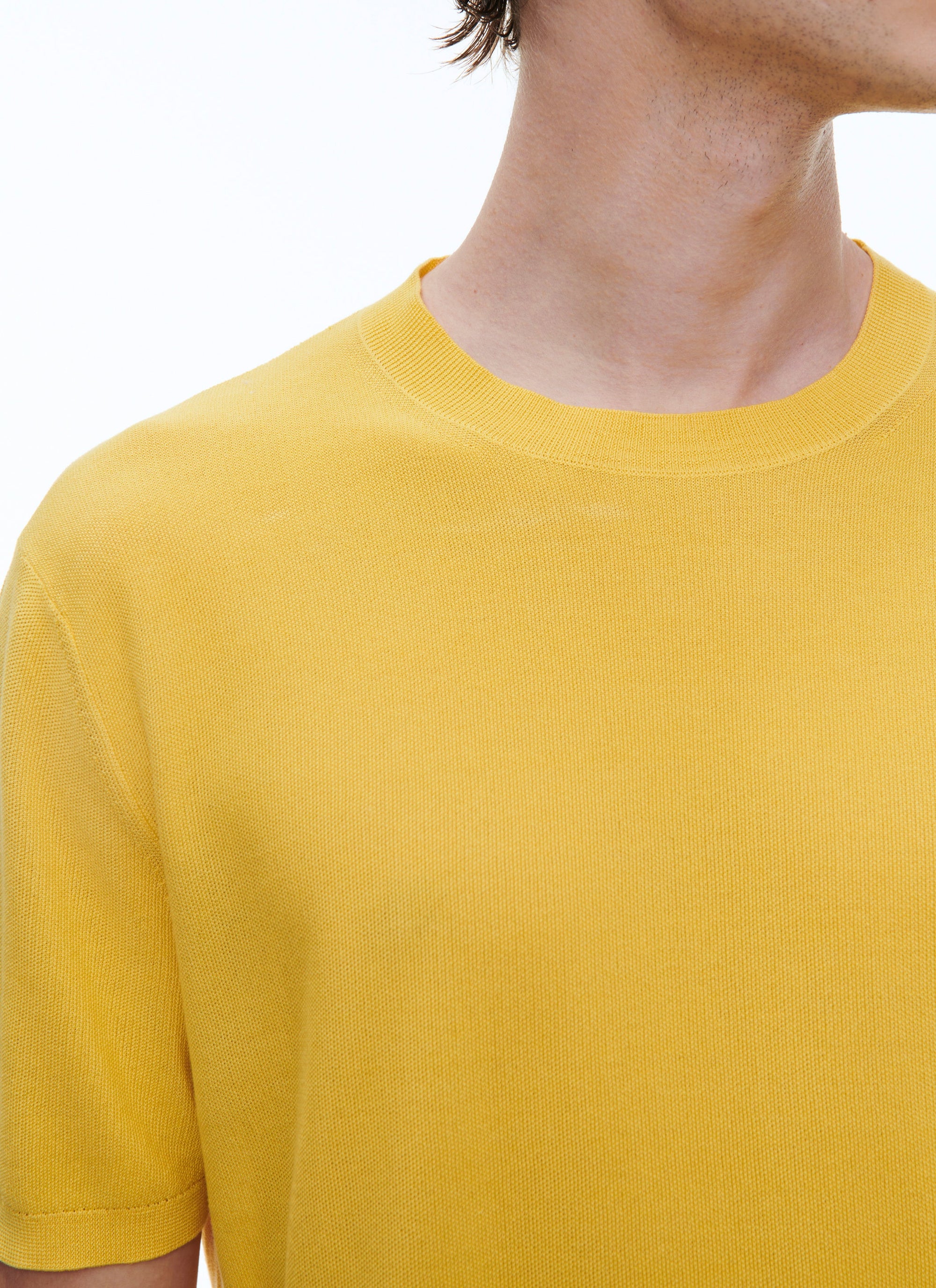 T-shirt en coton mercerisé - Jaune