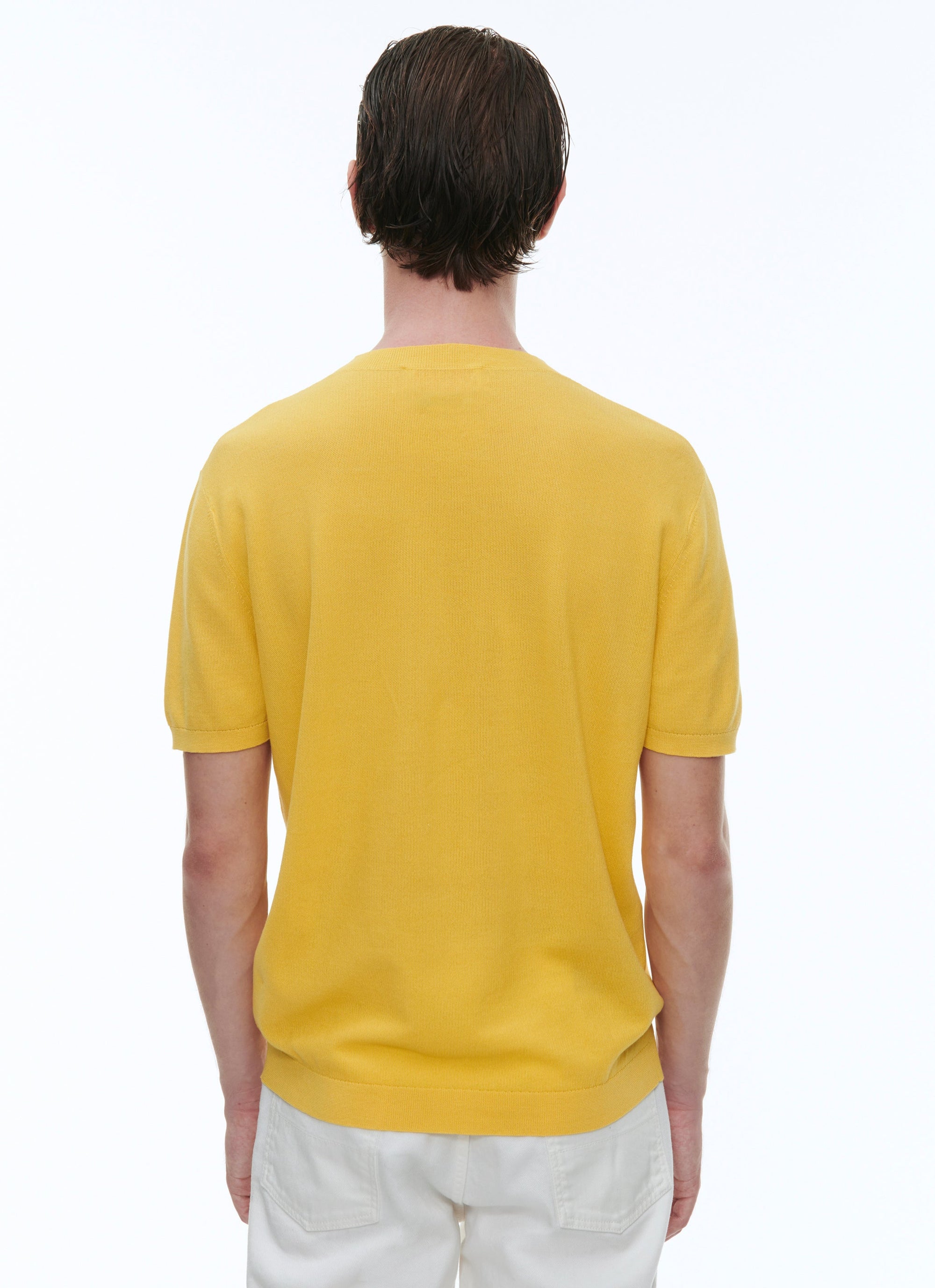 T-shirt en coton mercerisé - Jaune
