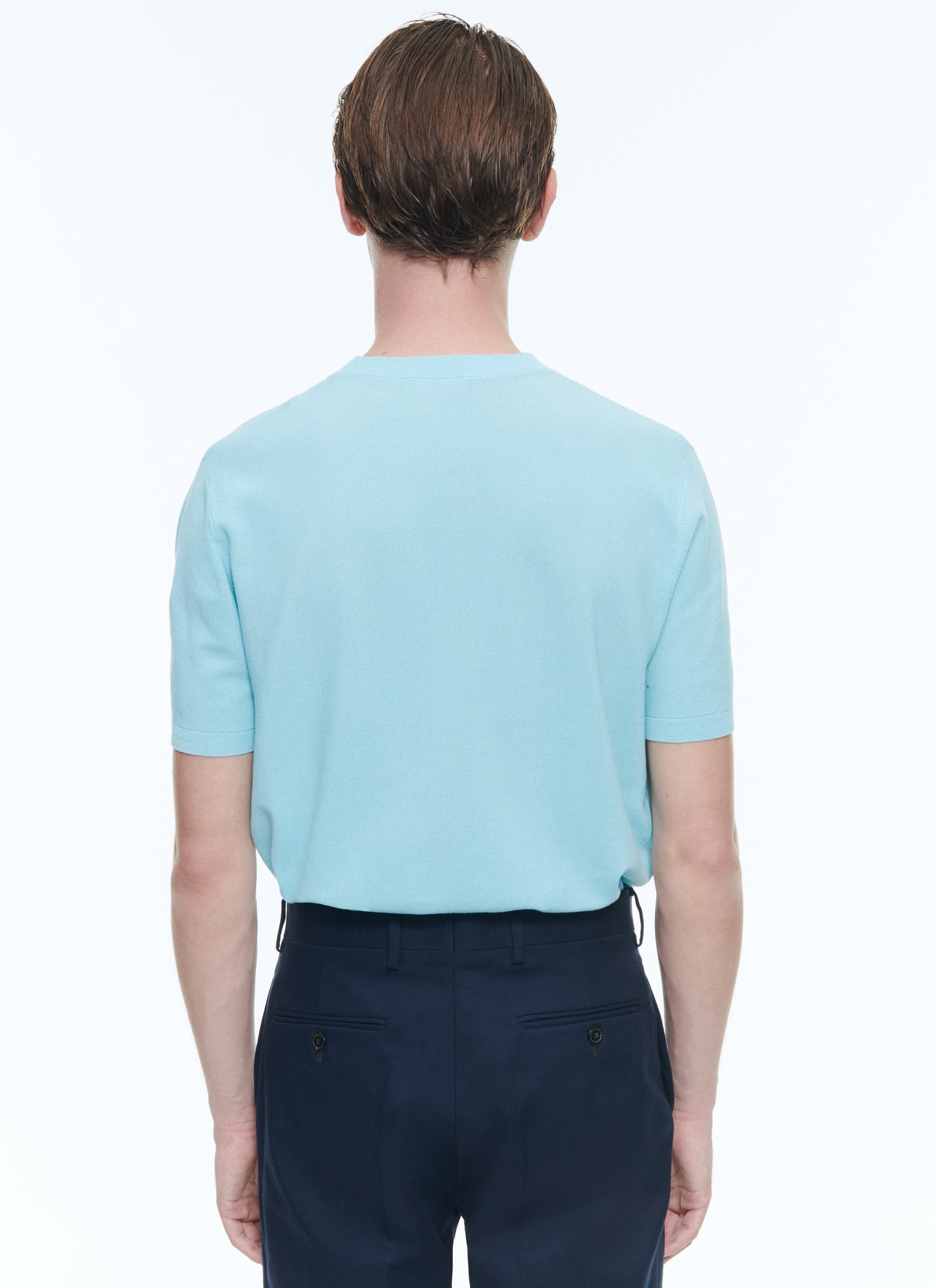 Fine knit T-shirt - Bleu Givre
