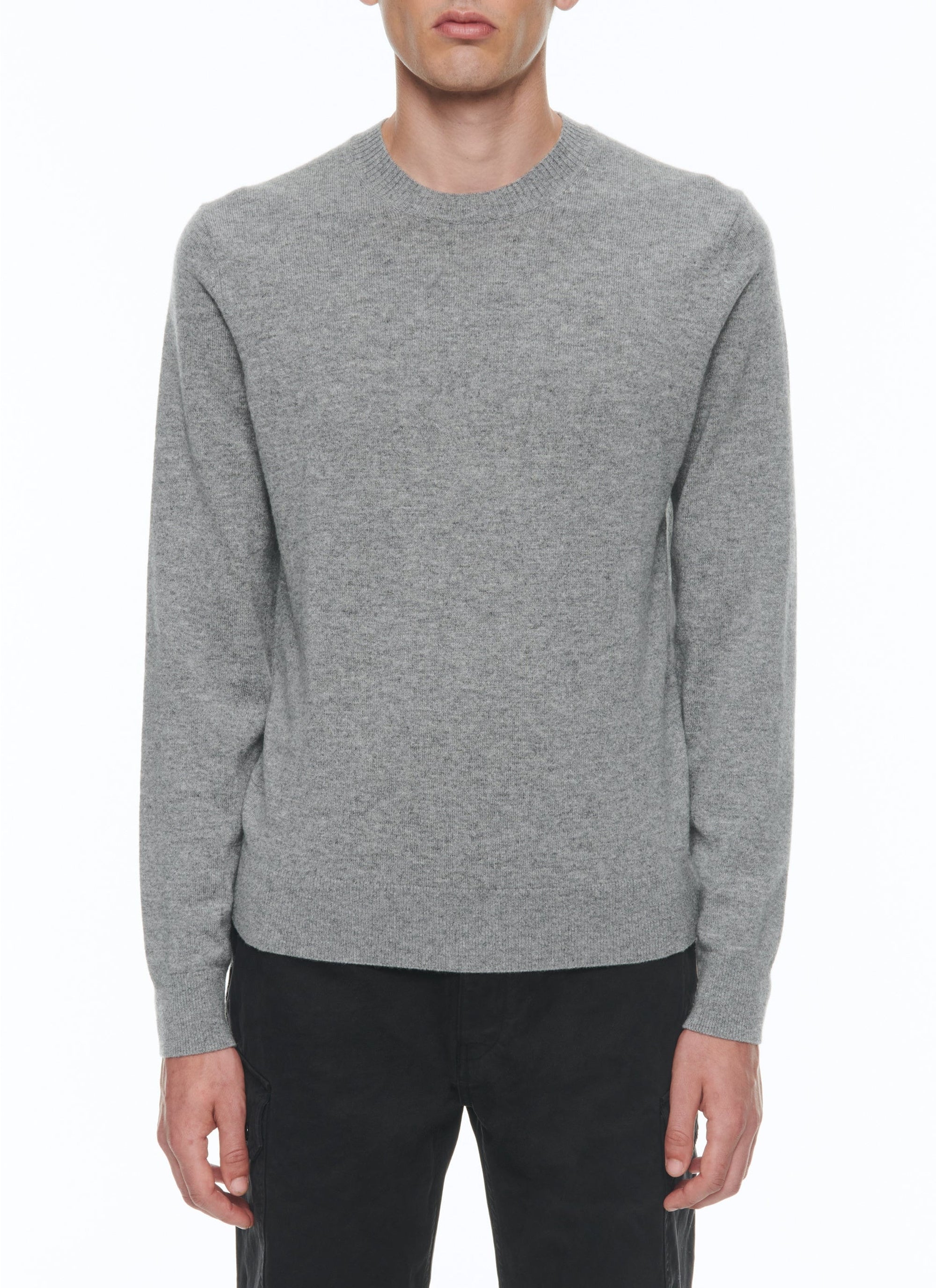 Pull col rond en cachemire - Gris Chiné