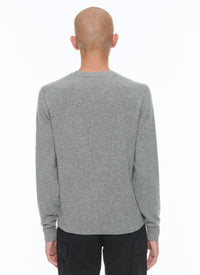 Pull col rond en cachemire - Gris Chiné