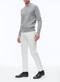 Pull col rond en laine - Perle