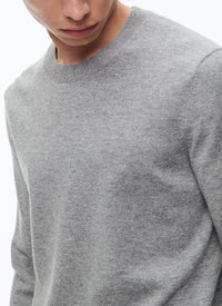 Pull col rond en laine - Perle