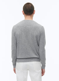 Pull col rond en laine - Perle