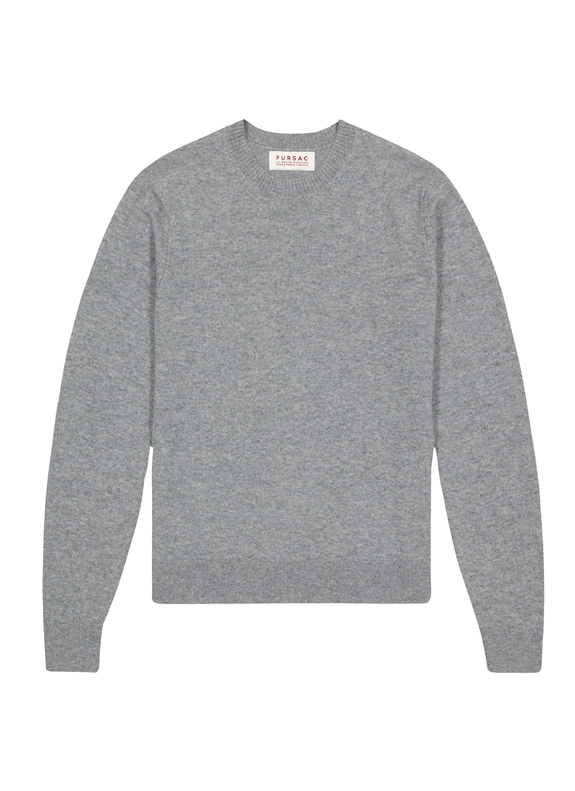 Pull col rond en laine - Perle