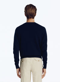 Wool round-neck jumper - Navy blue