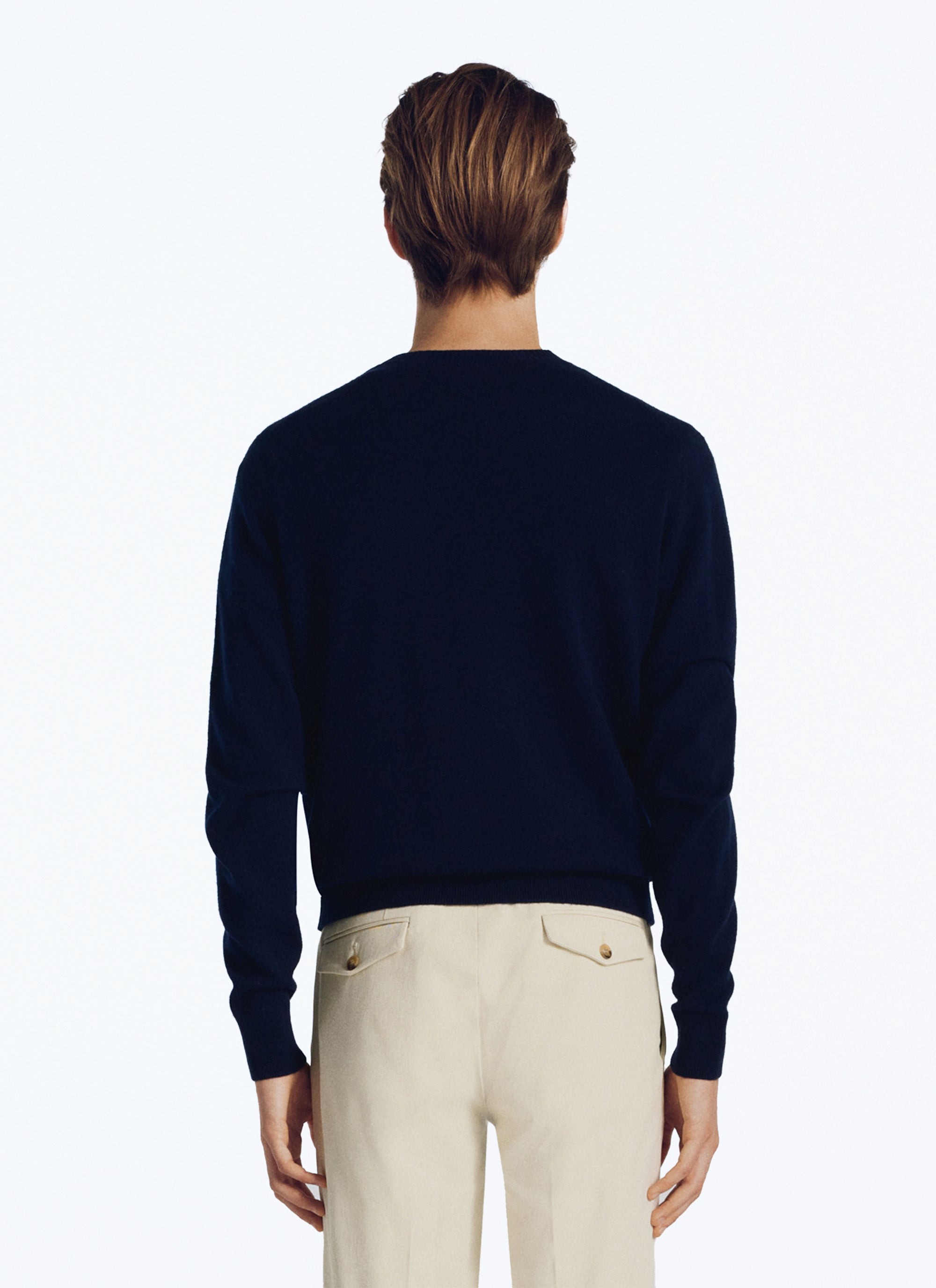 Wool round-neck jumper - Navy blue