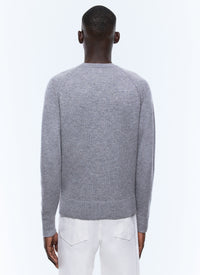 Pull manche raglan en laine - Gris Chiné