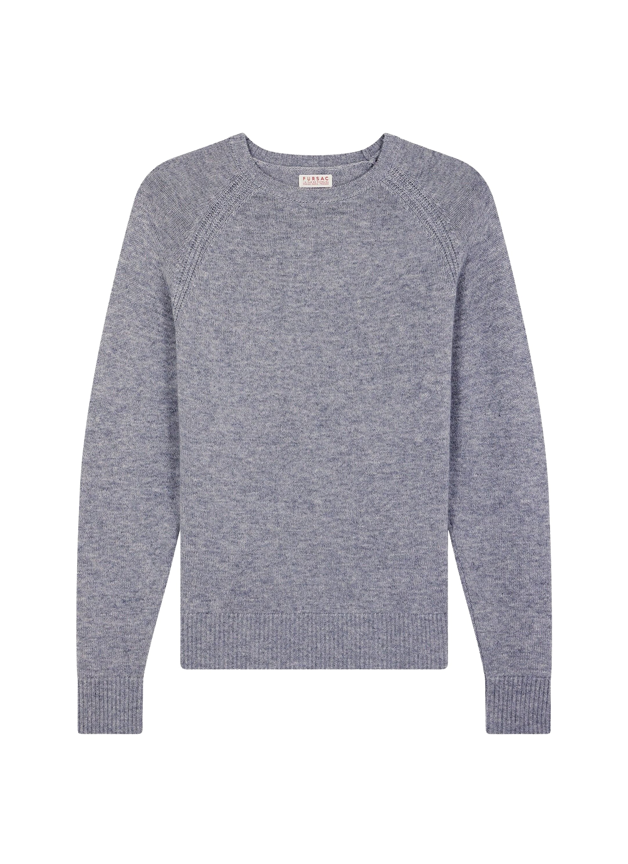 Pull manche raglan en laine - Gris Chiné