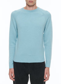 Fine knit wool jumper - Bleu Givre