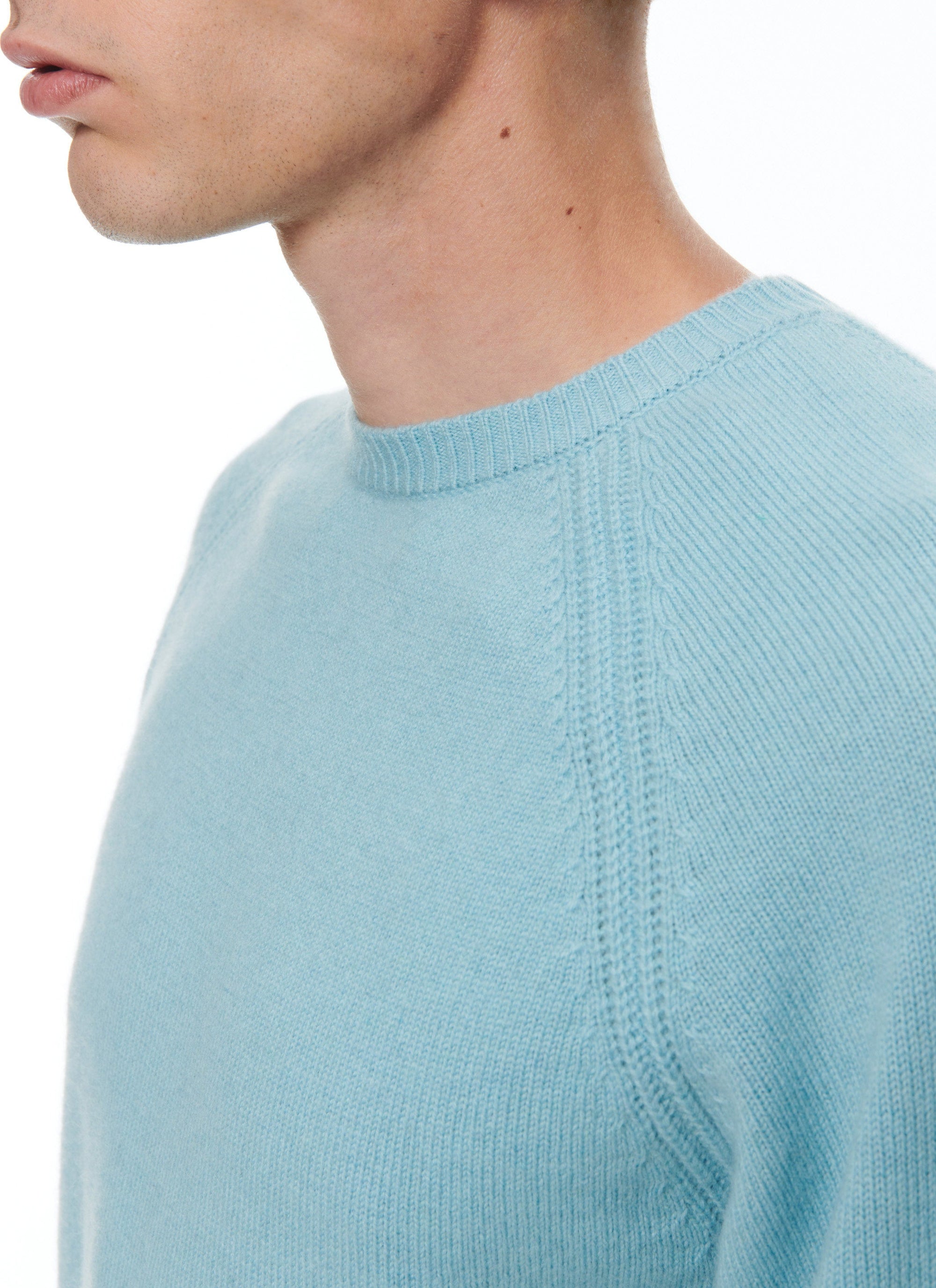 Fine knit wool jumper - Bleu Givre