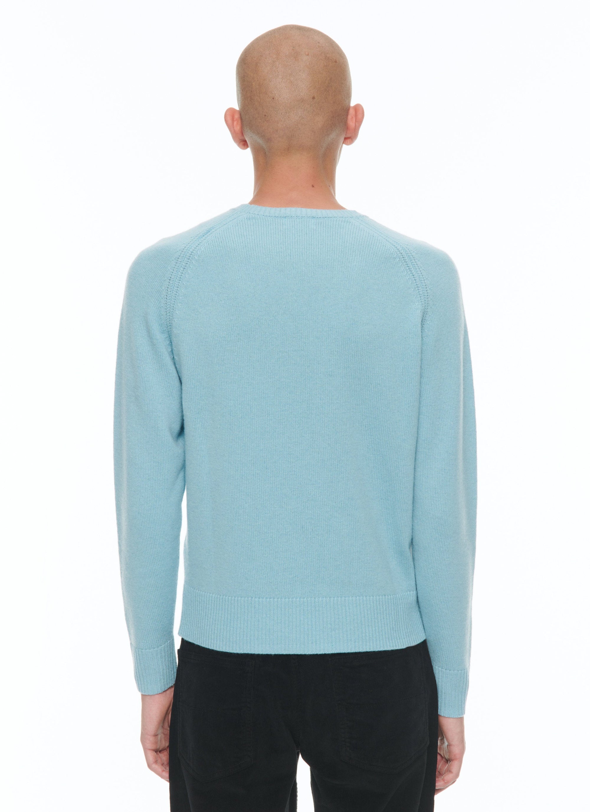 Fine knit wool jumper - Bleu Givre