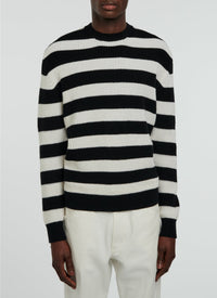 Pull à rayures en laine - Noir