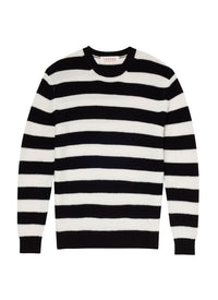 Pull à rayures en laine - Noir