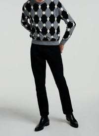 Pull à motif géométrique en coton - Acier