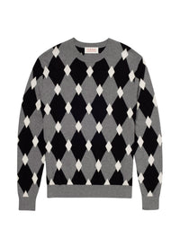 Pull à motif géométrique en coton - Acier