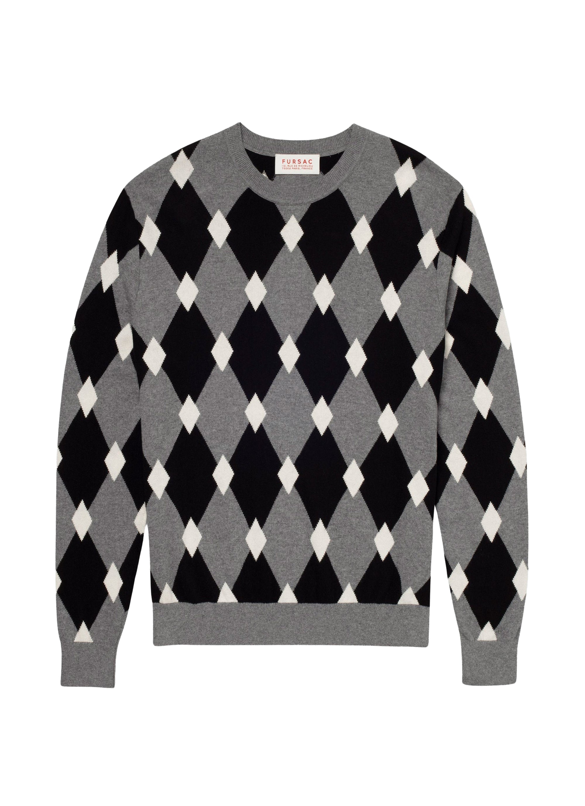 Pull à motif géométrique en coton - Acier