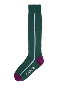Chaussettes montantes en laine - Posy Green