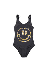 Maillot une pièce à smiley - Black